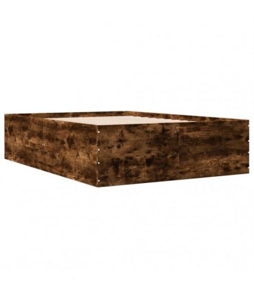 vidaXL Bed Frame without Mattress Smoked Oak 135x190 cm