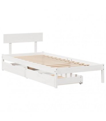 vidaXL Bed Frame without Mattress White 75x190 cm Solid Wood Pine