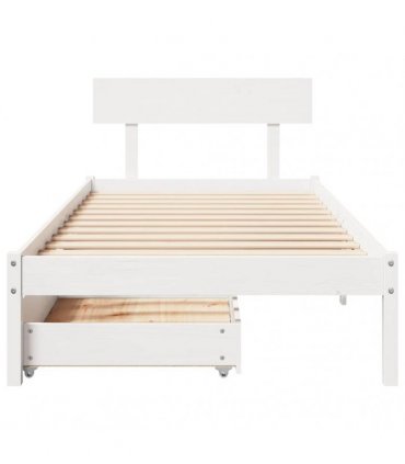 vidaXL Bed Frame without Mattress White 75x190 cm Solid Wood Pine