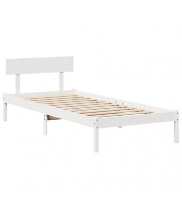 vidaXL Bed Frame without Mattress White 75x190 cm Solid Wood Pine