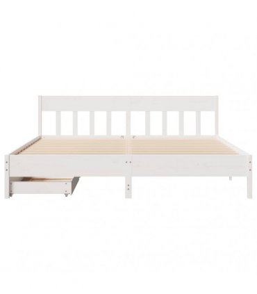vidaXL Bed Frame without Mattress White 200x200 cm Solid Wood Pine