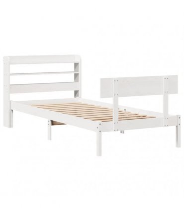 vidaXL Bed Frame without Mattress White 75x190 cm Solid Wood Pine