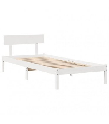 vidaXL Bed Frame without Mattress White 75x190 cm Solid Wood Pine