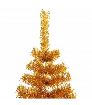 vidaXL Christmas Tree with LED Light Gold 180 cm PET and Steel