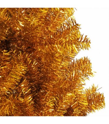 vidaXL Christmas Tree with LED Light Gold 180 cm PET and Steel