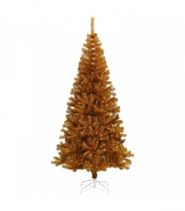 vidaXL Christmas Tree with LED Light Gold 180 cm PET and Steel