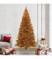 vidaXL Christmas Tree with LED Light Gold 240 cm PET and Steel