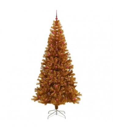 vidaXL Christmas Tree with LED Light Gold 240 cm PET and Steel