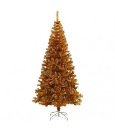vidaXL Christmas Tree with LED Light Gold 240 cm PET and Steel
