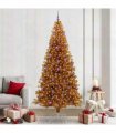 vidaXL Christmas Tree with LED Light Gold 240 cm PET and Steel