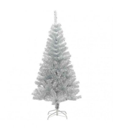 vidaXL Christmas Tree with LED Light Silver 120 cm PET and Steel