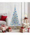vidaXL Christmas Tree with LED Light Silver 120 cm PET and Steel