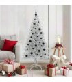 vidaXL Christmas Tree with LED Light Silver 150 cm PET and Steel
