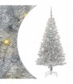 vidaXL Christmas Tree with LED Light Silver 150 cm PET and Steel