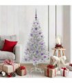 vidaXL Christmas Tree with LED Light Silver 150 cm PET and Steel