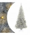 vidaXL Christmas Tree with LED Light Silver 180 cm PET and Steel
