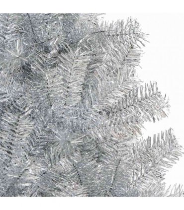 vidaXL Christmas Tree with LED Light Silver 180 cm PET and Steel