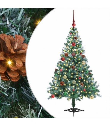 vidaXL Artificial Christmas Tree Green 150 cm PVC and Steel