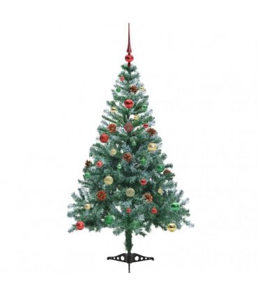 vidaXL Artificial Christmas Tree Green 150 cm PVC and Steel