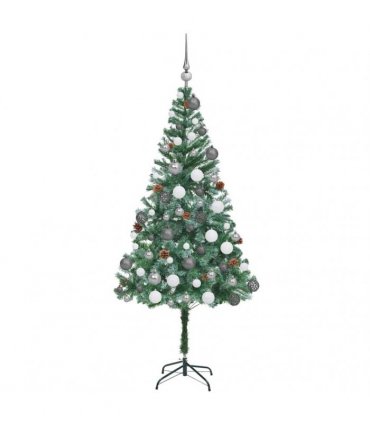 vidaXL Artificial Christmas Tree Green 180 cm PVC and Steel