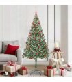 vidaXL Artificial Christmas Tree Green 180 cm PVC and Steel