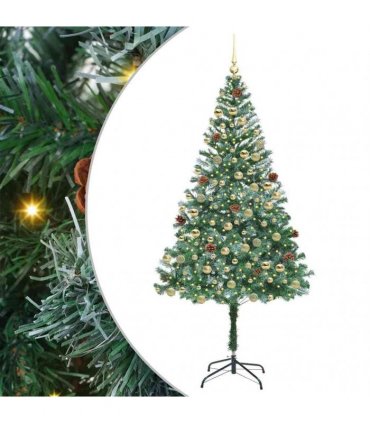 vidaXL Artificial Christmas Tree Green 180 cm PVC and Steel