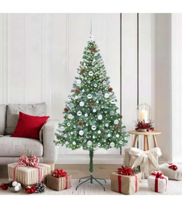vidaXL Artificial Christmas Tree Green 180 cm PVC and Steel