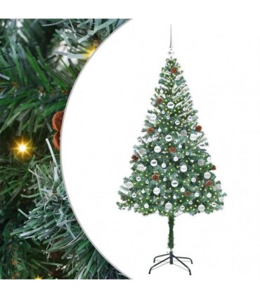 vidaXL Artificial Christmas Tree Green 180 cm PVC and Steel