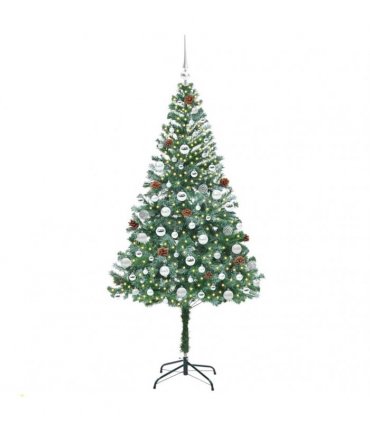 vidaXL Artificial Christmas Tree Green 180 cm PVC and Steel