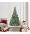 vidaXL Artificial Christmas Tree Green 210 cm PVC and Steel