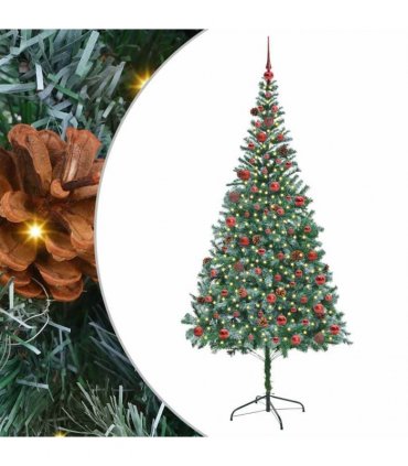 vidaXL Artificial Christmas Tree Green 210 cm PVC and Steel
