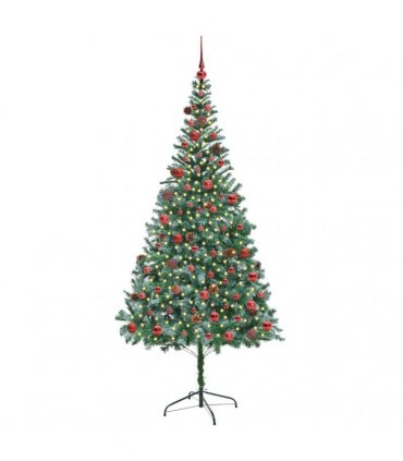 vidaXL Artificial Christmas Tree Green 210 cm PVC and Steel