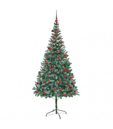 vidaXL Artificial Christmas Tree Green 210 cm PVC and Steel