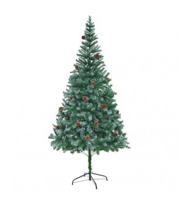 vidaXL Artificial Christmas Tree Green 210 cm PVC and Steel