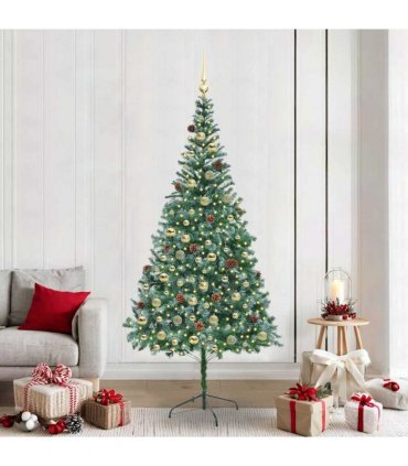 vidaXL Artificial Christmas Tree Green 210 cm PVC and Steel