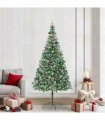 vidaXL Artificial Christmas Tree Green 210 cm PVC and Steel