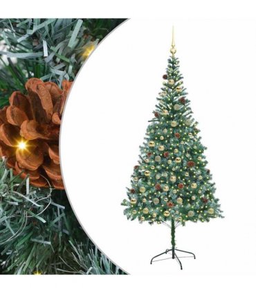 vidaXL Artificial Christmas Tree Green 210 cm PVC and Steel