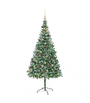 vidaXL Artificial Christmas Tree Green 210 cm PVC and Steel