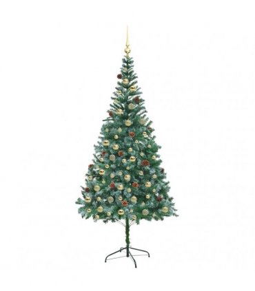 vidaXL Artificial Christmas Tree Green 210 cm PVC and Steel