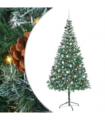 vidaXL Artificial Christmas Tree Green 210 cm PVC and Steel