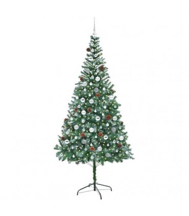 vidaXL Artificial Christmas Tree Green 210 cm PVC and Steel