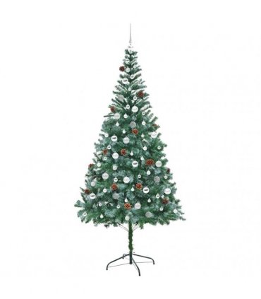 vidaXL Artificial Christmas Tree Green 210 cm PVC and Steel