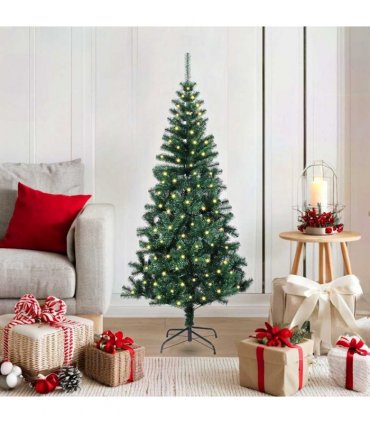 vidaXL Artificial Pre-lit Christmas Tree Green 120 cm PVC and Metal