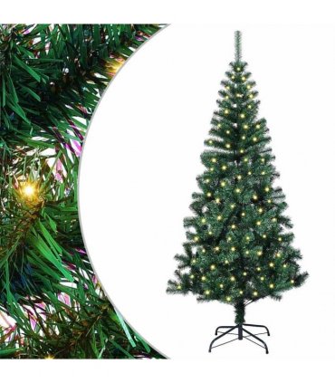 vidaXL Artificial Pre-lit Christmas Tree Green 120 cm PVC and Metal