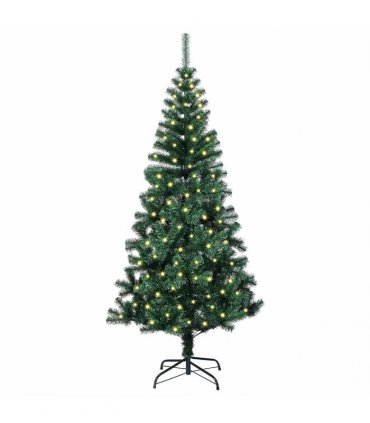 vidaXL Artificial Pre-lit Christmas Tree Green 120 cm PVC and Metal