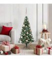 vidaXL Artificial Pre-lit Christmas Tree Green 120 cm PVC and Metal