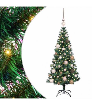vidaXL Artificial Pre-lit Christmas Tree Green 120 cm PVC and Metal