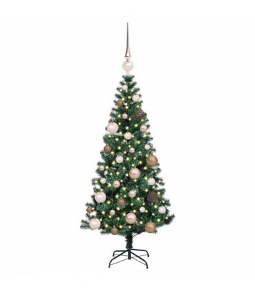 vidaXL Artificial Pre-lit Christmas Tree Green 120 cm PVC and Metal