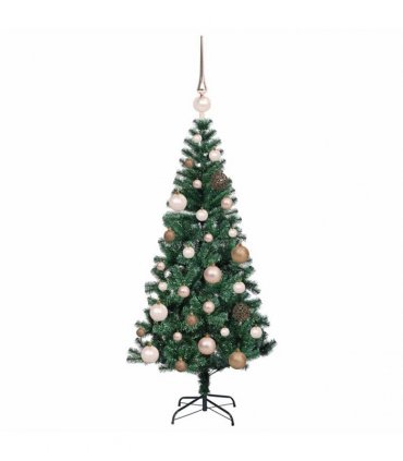 vidaXL Artificial Pre-lit Christmas Tree Green 120 cm PVC and Metal