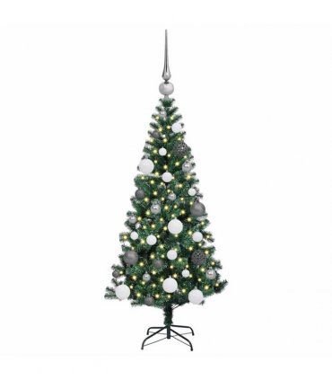 vidaXL Artificial Pre-lit Christmas Tree Green 120 cm PVC and Metal